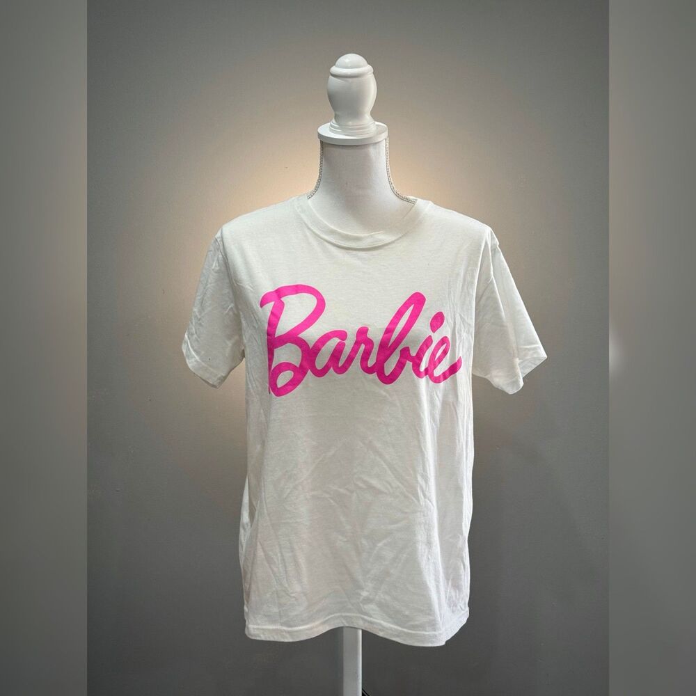 White Barbie Branded Crewneck T-Shirt Size L EUC